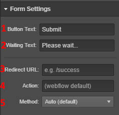 Figure 10:  Form button settings