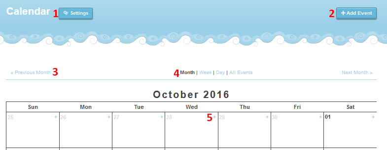Figure 11:  Calendar Page Editor