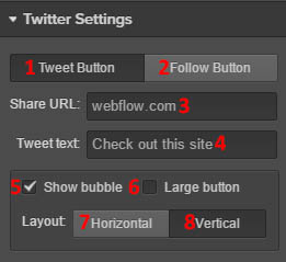 Figure 16:  Twitter settings