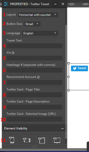 Figure 21:  Twitter tweet menu