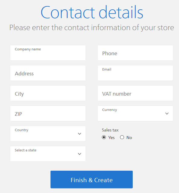 Figure 8:  Online Store Contact Details