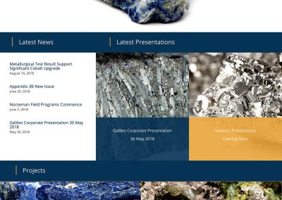 Galileo Mining wordpress website